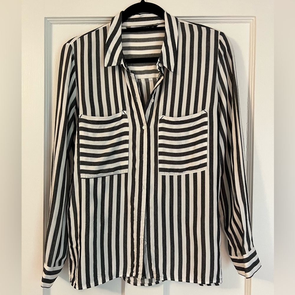 Zara Striped Button Down Shirt